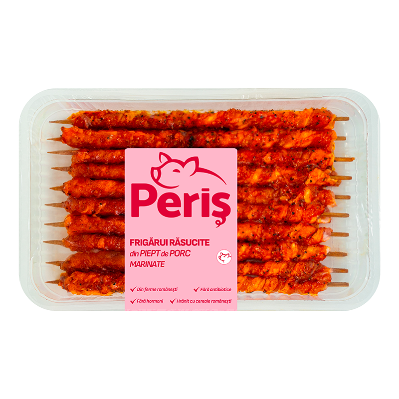 Frigărui răsucite și marinate din piept de porc (400g )