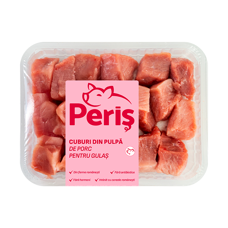 Cuburi din pulpă de porc pentru gulaș (500g)